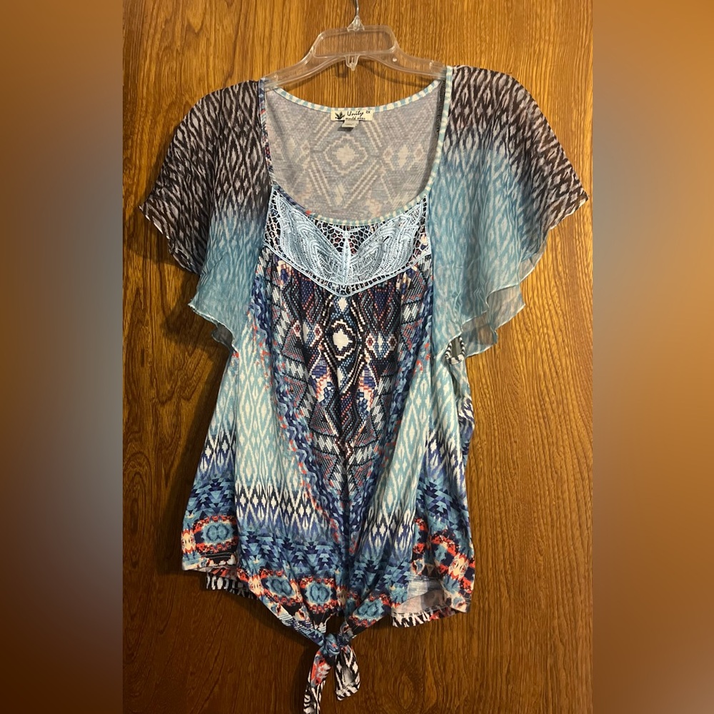 Unity World Wear Multicolor Geometric Blouse